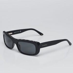 CHANEL skinny chain Black Sunglasses